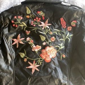 Embroidered Leather Jacket